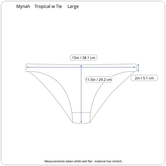 Mynah High Rise High Leg Cheeky Tropical Swim Bottoms Front Knot Detail Large - Picture 13 of 14